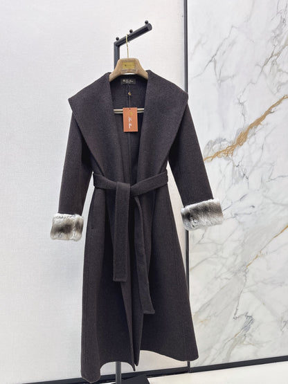 26 Fall/Winter Latest Style Long Double-Faced Wool Coat with Large Lapel