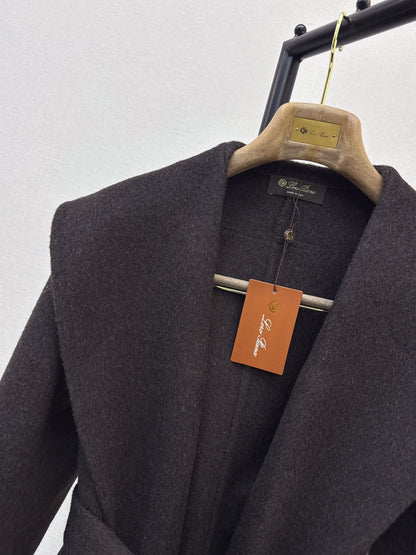 26 Fall/Winter Latest Style Long Double-Faced Wool Coat with Large Lapel