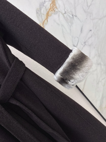 26 Fall/Winter Latest Style Long Double-Faced Wool Coat with Large Lapel