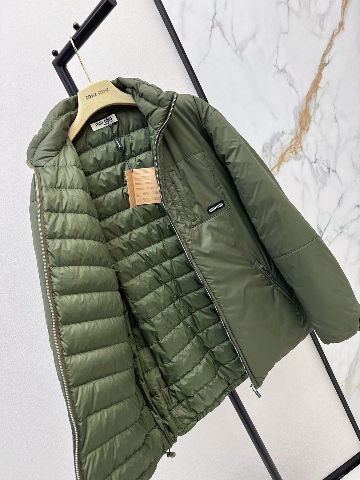 26 Fall/Winter New High-Neck Logo Letter Metal Zipper Down Jacket
