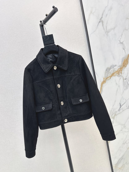 26 Fall/Winter Latest Custom Twist Small Silver Button Suede Jacket