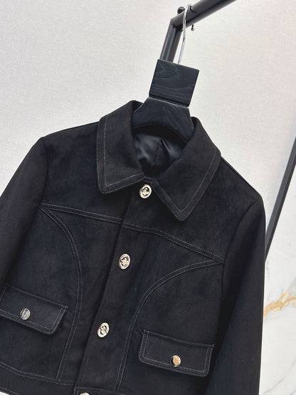 26 Fall/Winter Latest Custom Twist Small Silver Button Suede Jacket