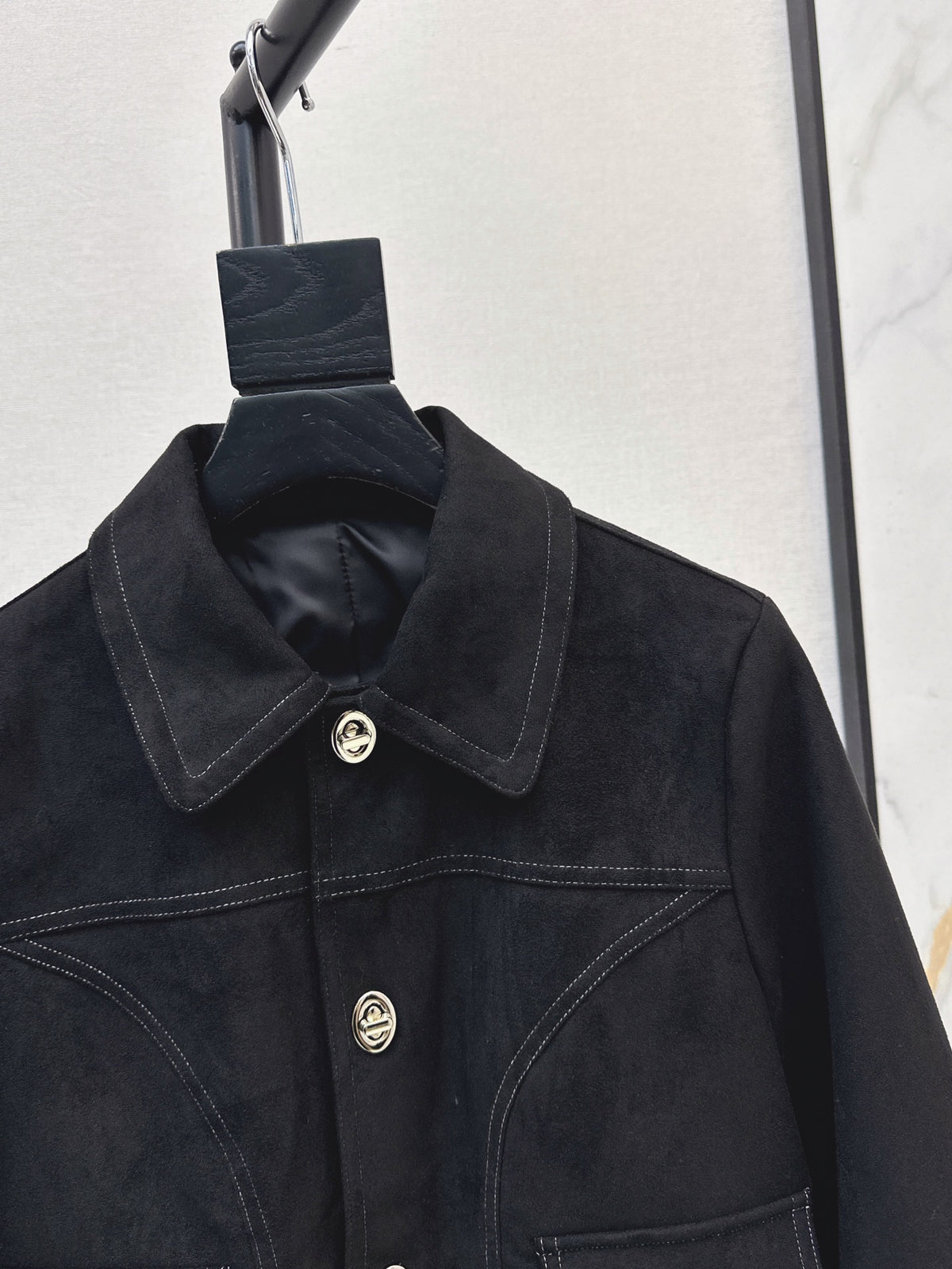 26 Fall/Winter Latest Custom Twist Small Silver Button Suede Jacket