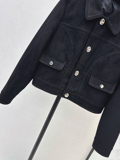 26 Fall/Winter Latest Custom Twist Small Silver Button Suede Jacket