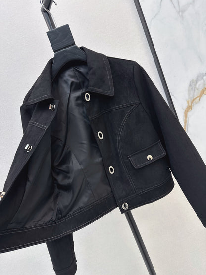 26 Fall/Winter Latest Custom Twist Small Silver Button Suede Jacket