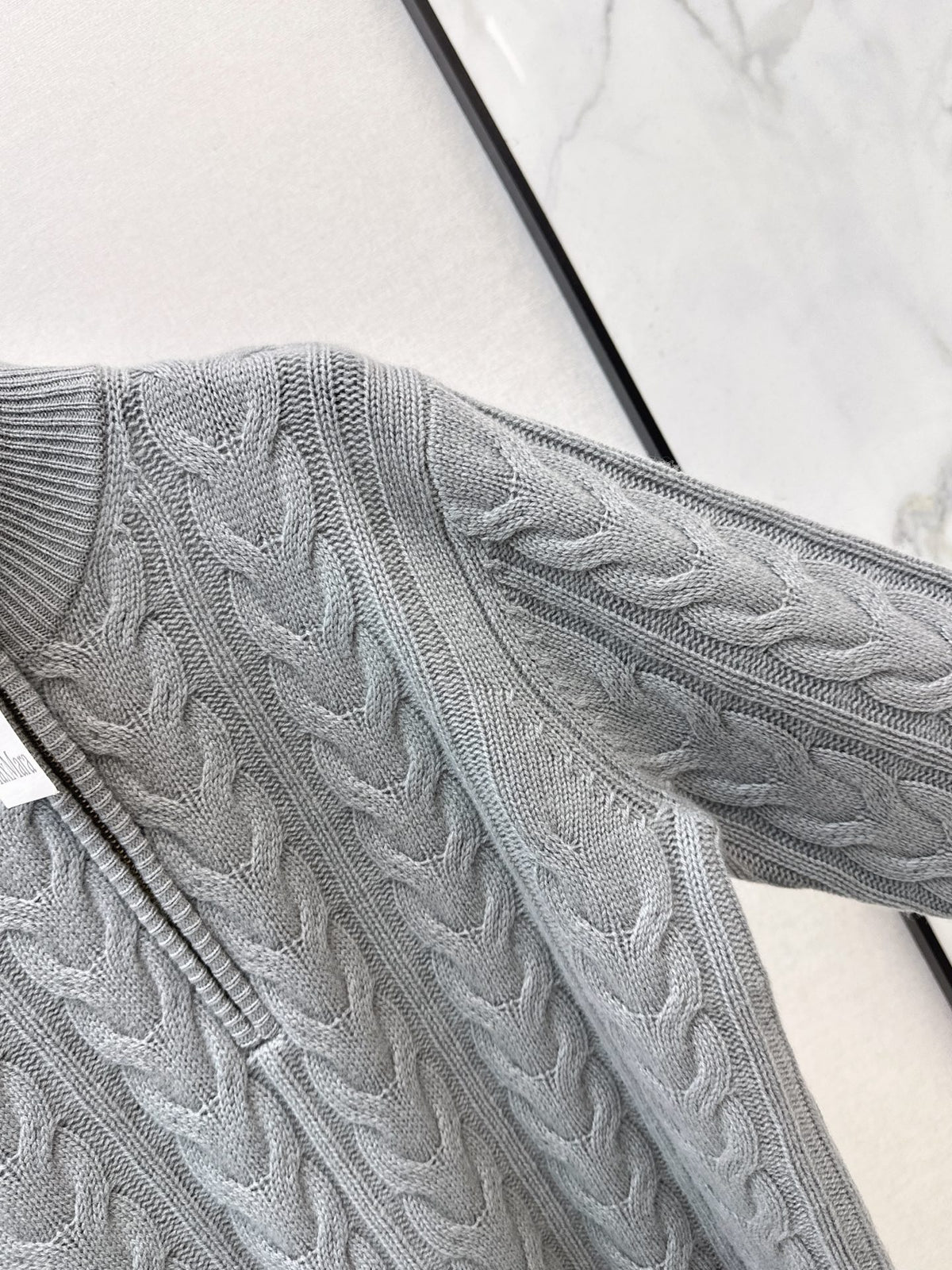 26 Fall/Winter Latest Cable Knit Half-Zip Polo Wool Sweater