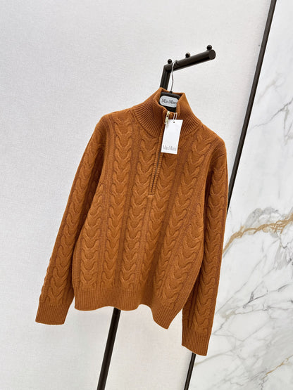 26 Fall/Winter Latest Cable Knit Half-Zip Polo Wool Sweater