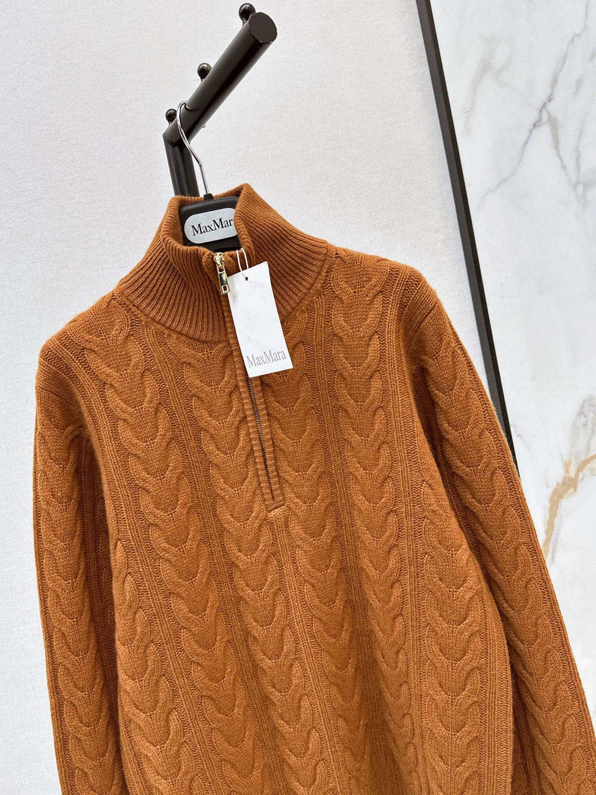 26 Fall/Winter Latest Cable Knit Half-Zip Polo Wool Sweater
