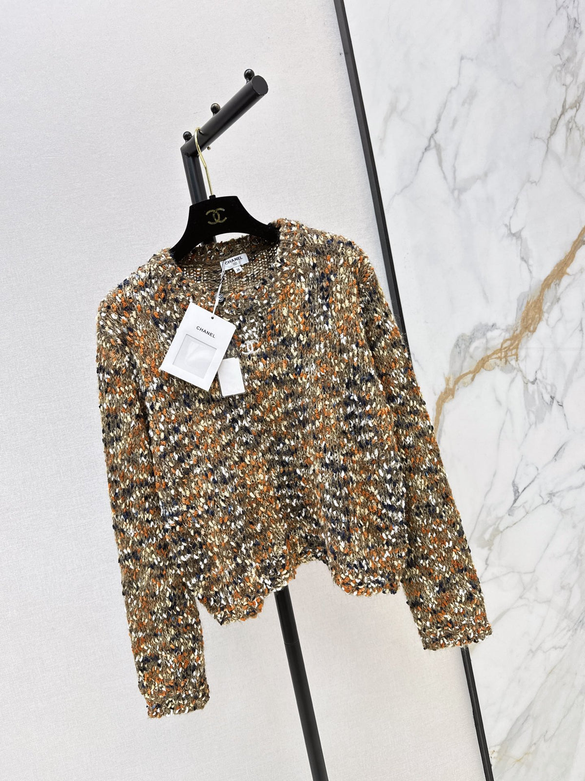 26New Early Autumn Custom-Knit Heathered Crew-Neck Sweater