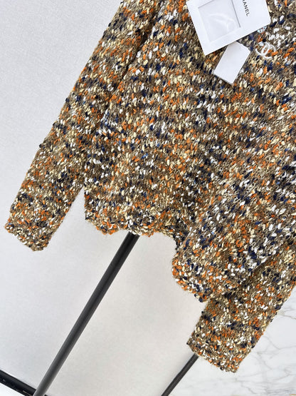26New Early Autumn Custom-Knit Heathered Crew-Neck Sweater