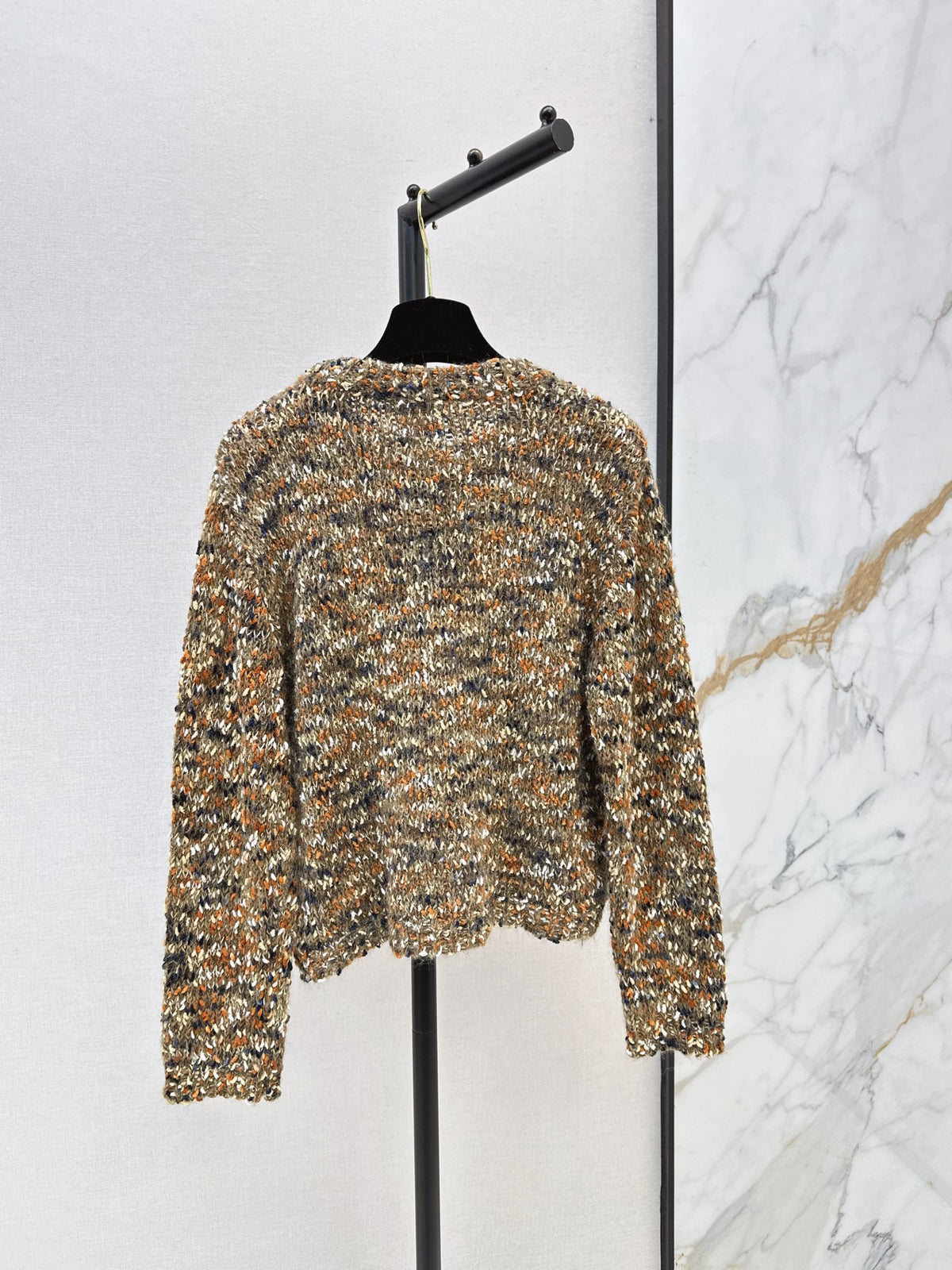 26New Early Autumn Custom-Knit Heathered Crew-Neck Sweater