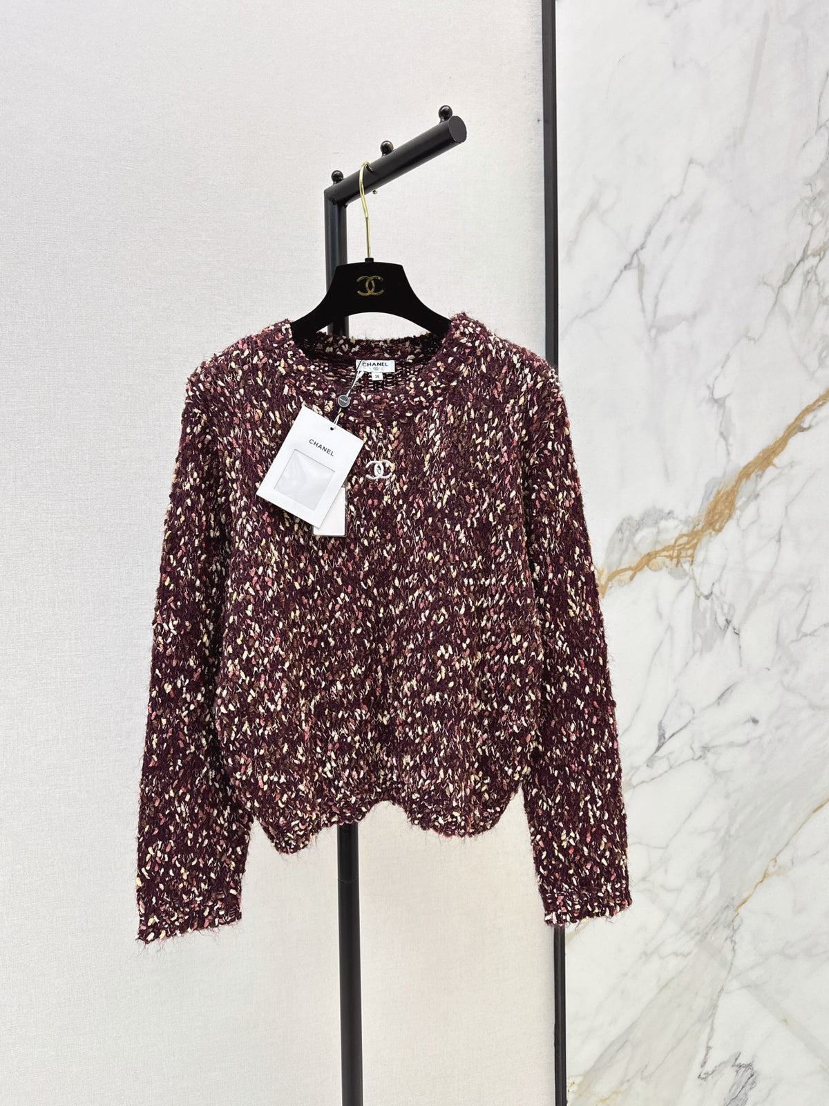26New Early Autumn Custom-Knit Heathered Crew-Neck Sweater