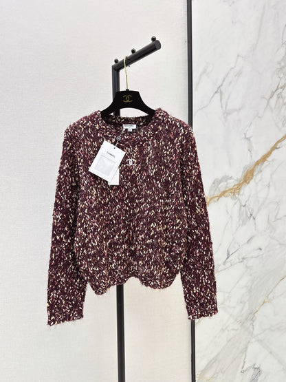 26New Early Autumn Custom-Knit Heathered Crew-Neck Sweater