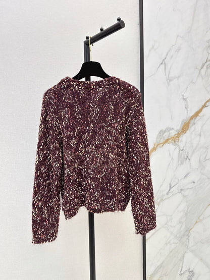 26New Early Autumn Custom-Knit Heathered Crew-Neck Sweater