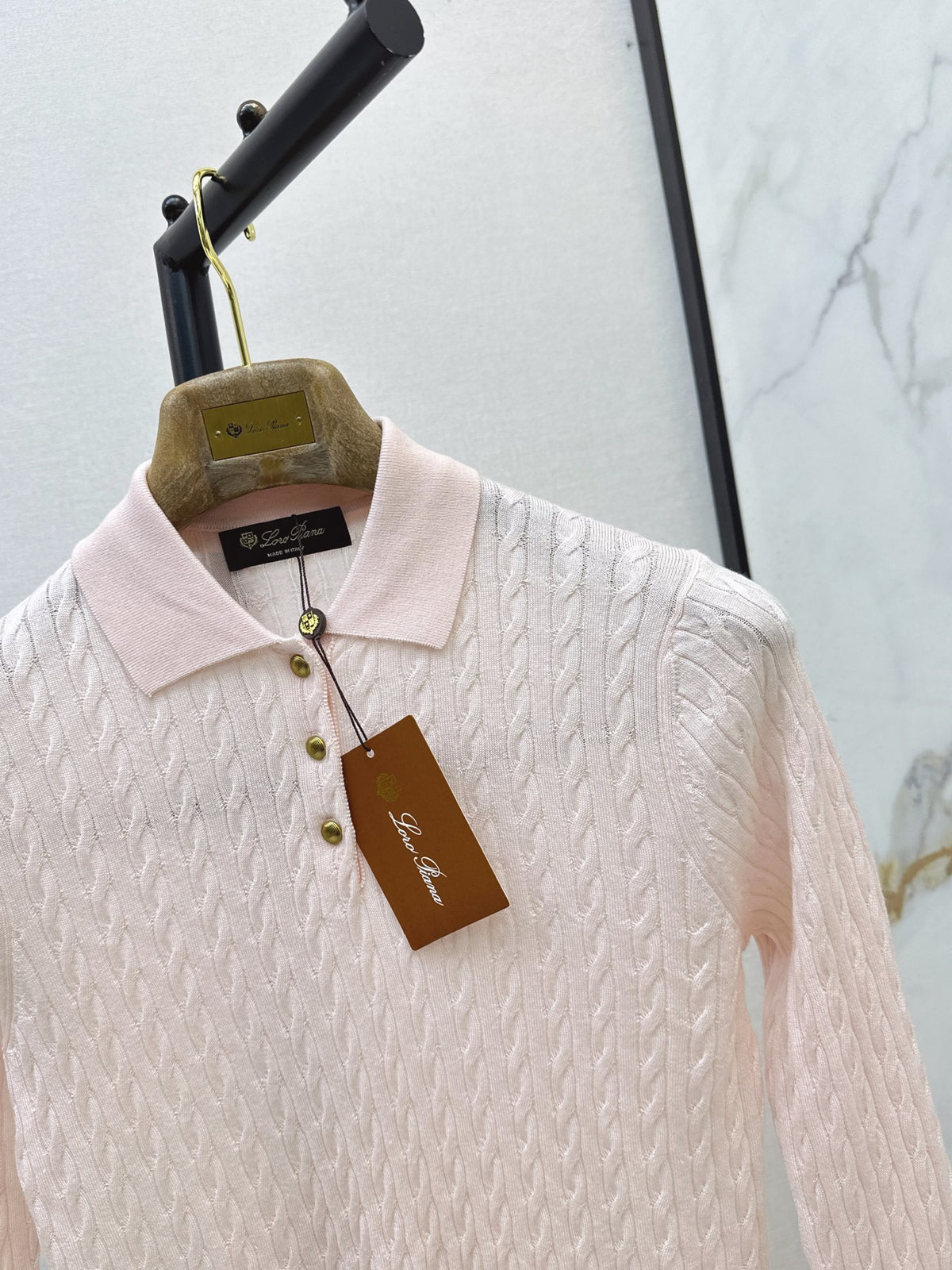 26Latest Autumn/Winter Youthful Pink Polo-Collar Knit Top