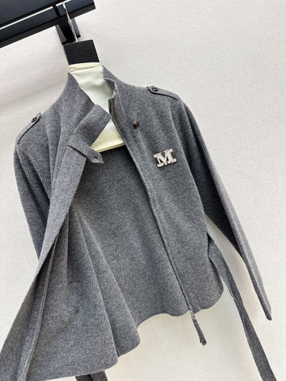 26Early Autumn New Arrival: Logo-Embellished Stand-Collar Cardigan