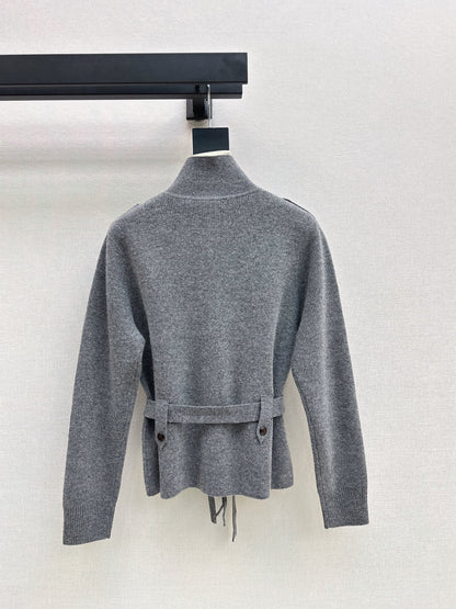 26Early Autumn New Arrival: Logo-Embellished Stand-Collar Cardigan