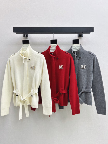 26Early Autumn New Arrival: Logo-Embellished Stand-Collar Cardigan