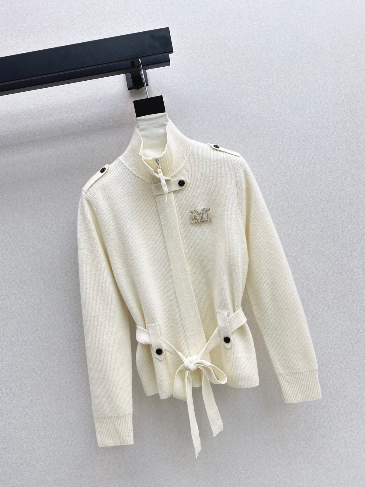 26Early Autumn New Arrival: Logo-Embellished Stand-Collar Cardigan