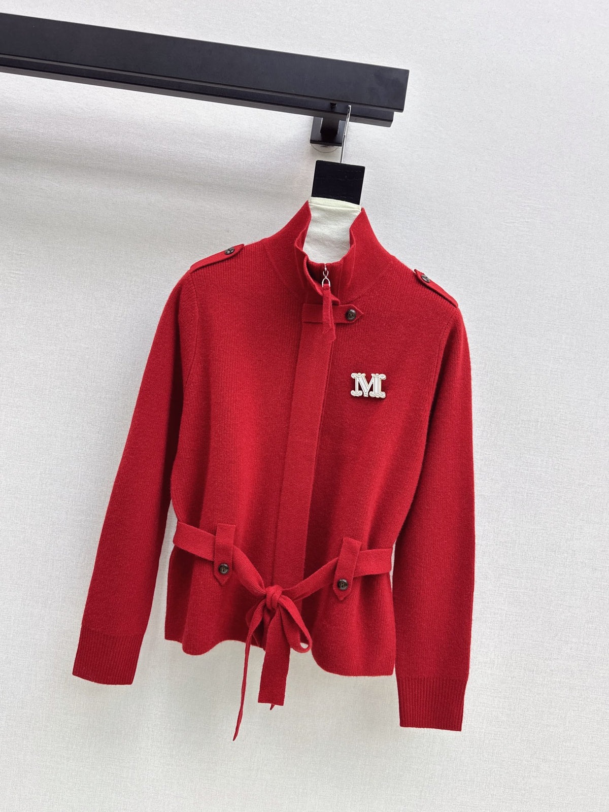 26Early Autumn New Arrival: Logo-Embellished Stand-Collar Cardigan