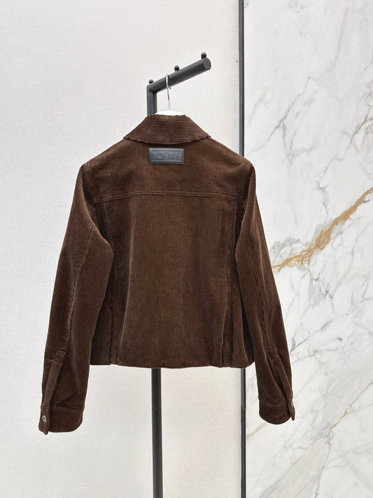 26Latest Autumn/Winter Chestnut Brown Corduroy Balloon-Hem Cropped Jacket