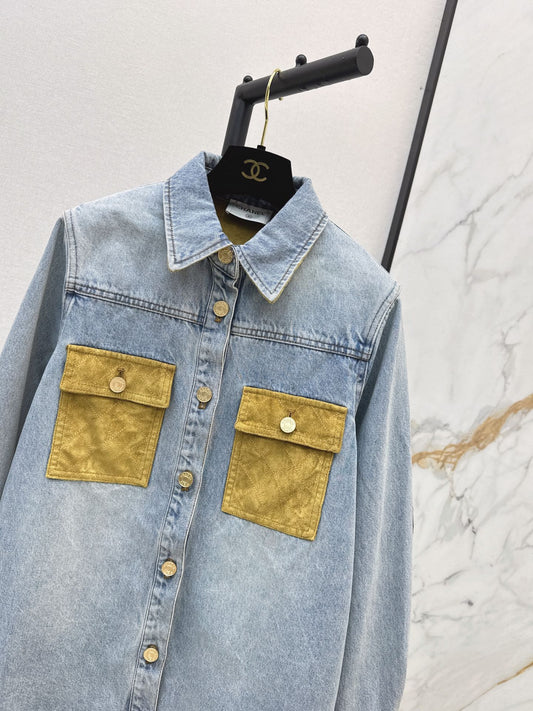26Latest Autumn/Winter Collared Shirt-Jacket with Suede Paneling