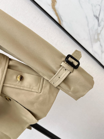 26Latest Classic Double-Breasted Short Trench Coat for Autumn/Winter