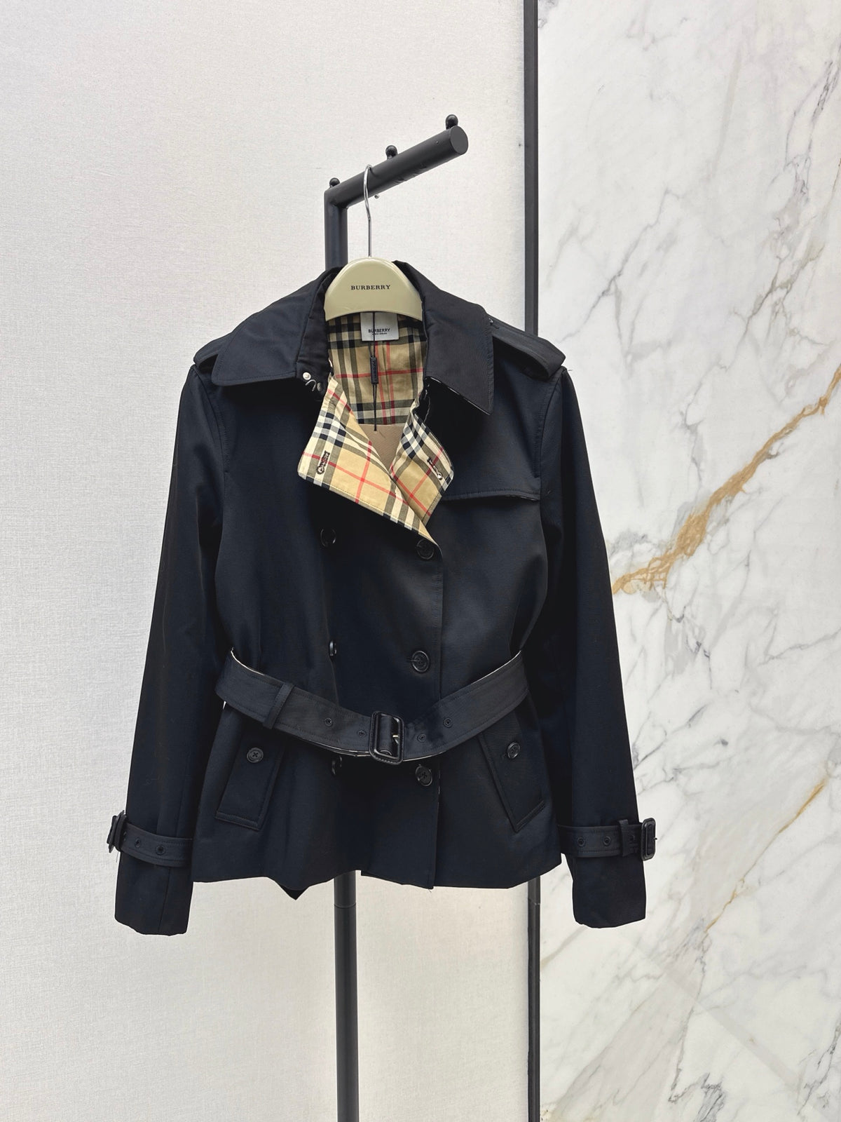 26Latest Classic Double-Breasted Short Trench Coat for Autumn/Winter
