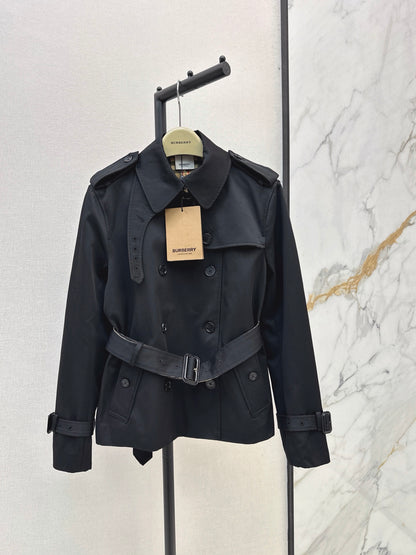 26Latest Classic Double-Breasted Short Trench Coat for Autumn/Winter