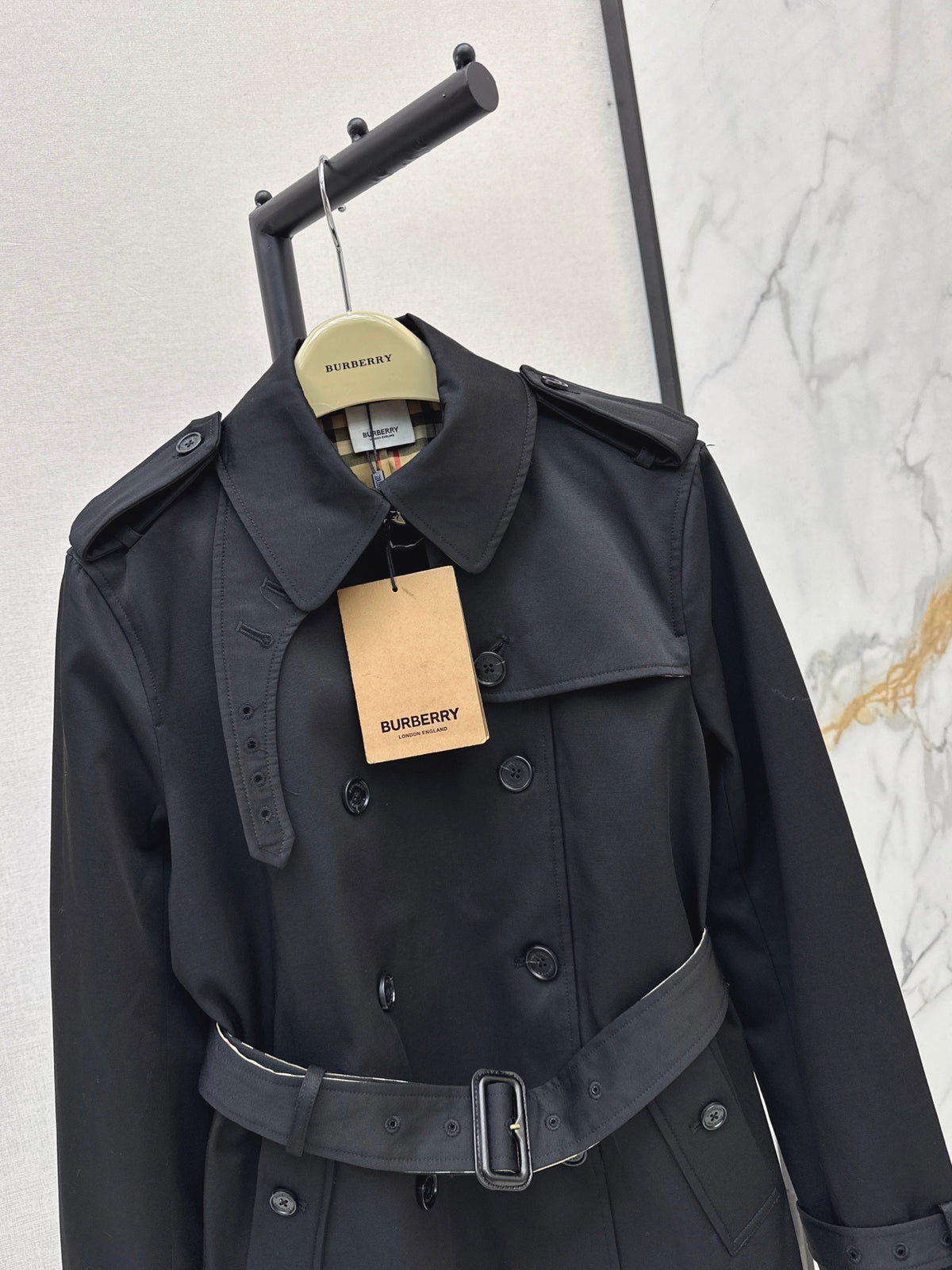 26Latest Classic Double-Breasted Short Trench Coat for Autumn/Winter