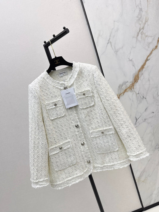 26Latest Autumn/Winter "Chanel-style" Woven Tweed-Effect Goose Down Jacket