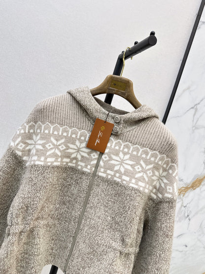 26Latest Autumn/Winter "Old Money" Style Reversible Wool-Blend & Snowflake-Pattern Knit Jacket