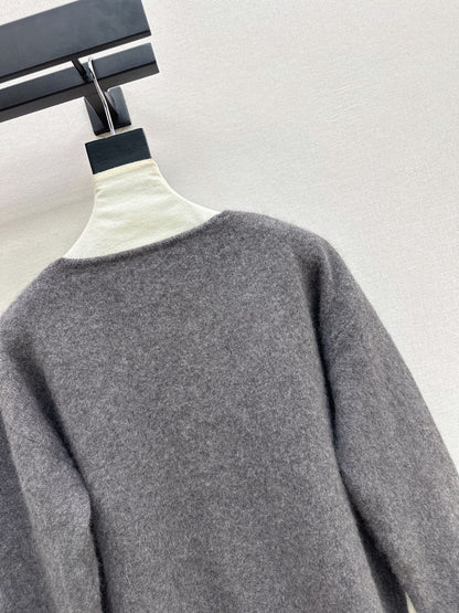 26Latest Autumn/Winter V-Neck Sweater with 3D Floral Embellishments