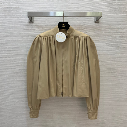 26New-Arrival Stand-Collar, Tulip-Style Long-Sleeve Jacket