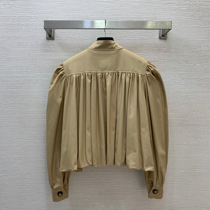 26New-Arrival Stand-Collar, Tulip-Style Long-Sleeve Jacket