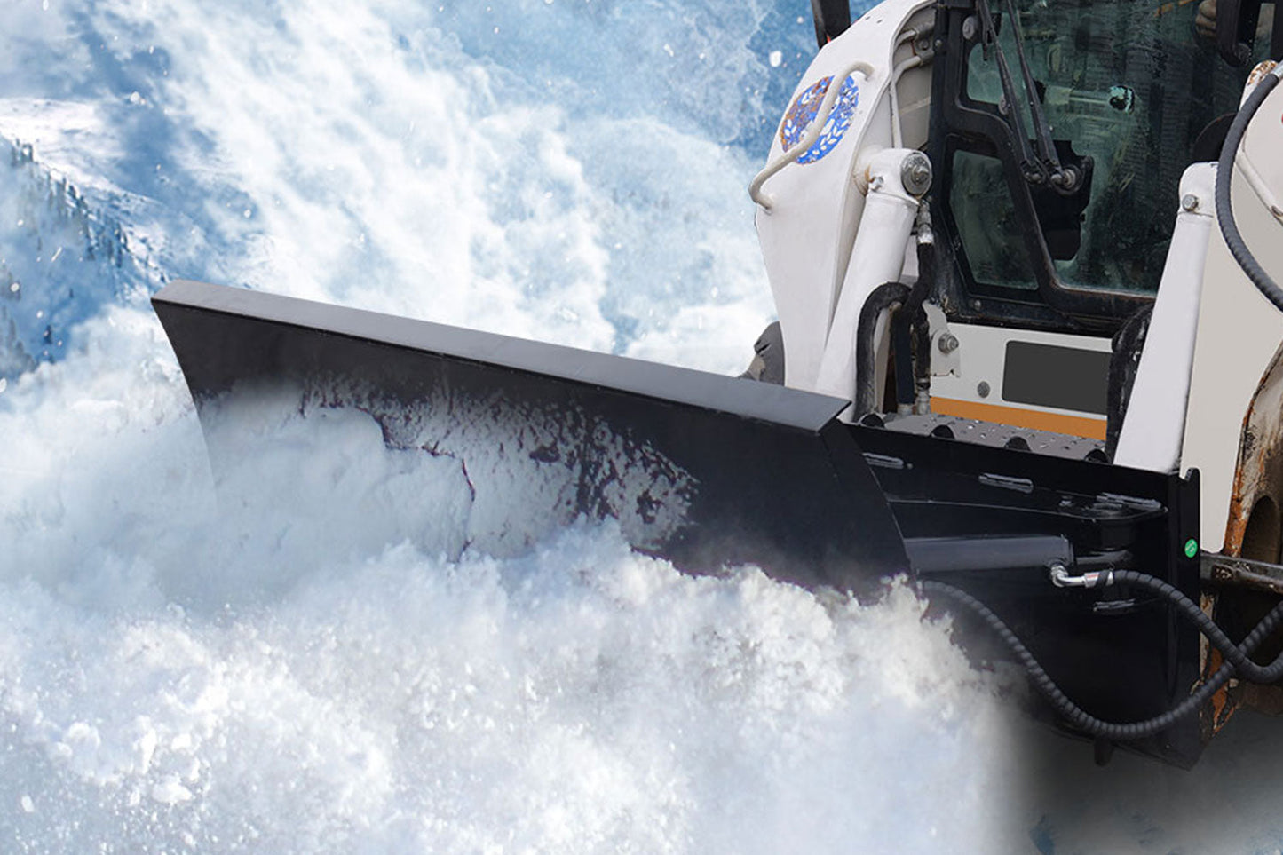 MMS 70" Skid Steer Bulldozer Blade / Snow Plow Pusher 30° Left & Right Snow Plow Pusher Attachment