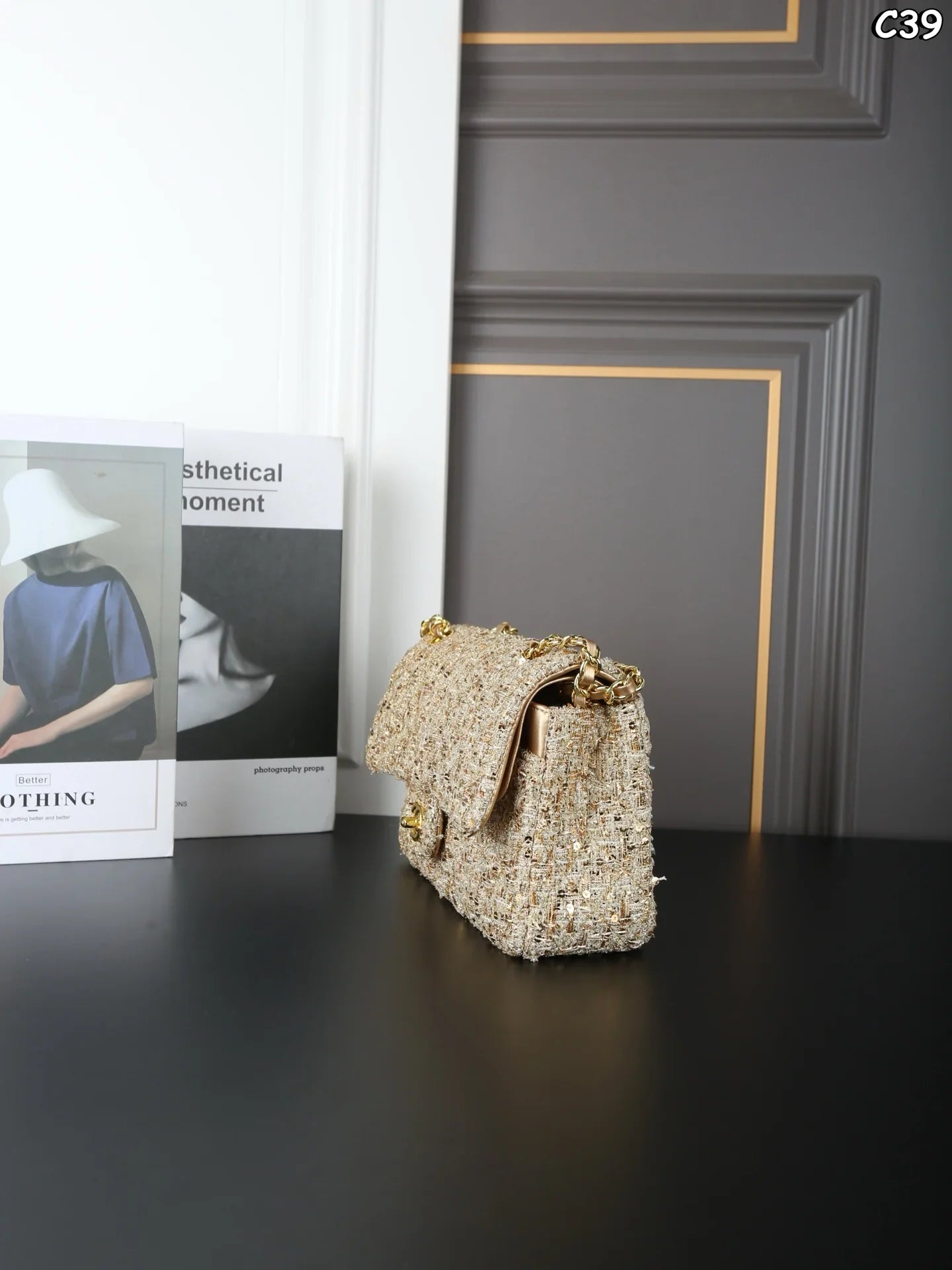 25 new tweed sequin chain bag