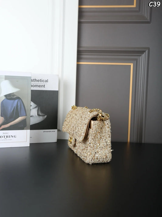 25 new tweed sequin chain bag