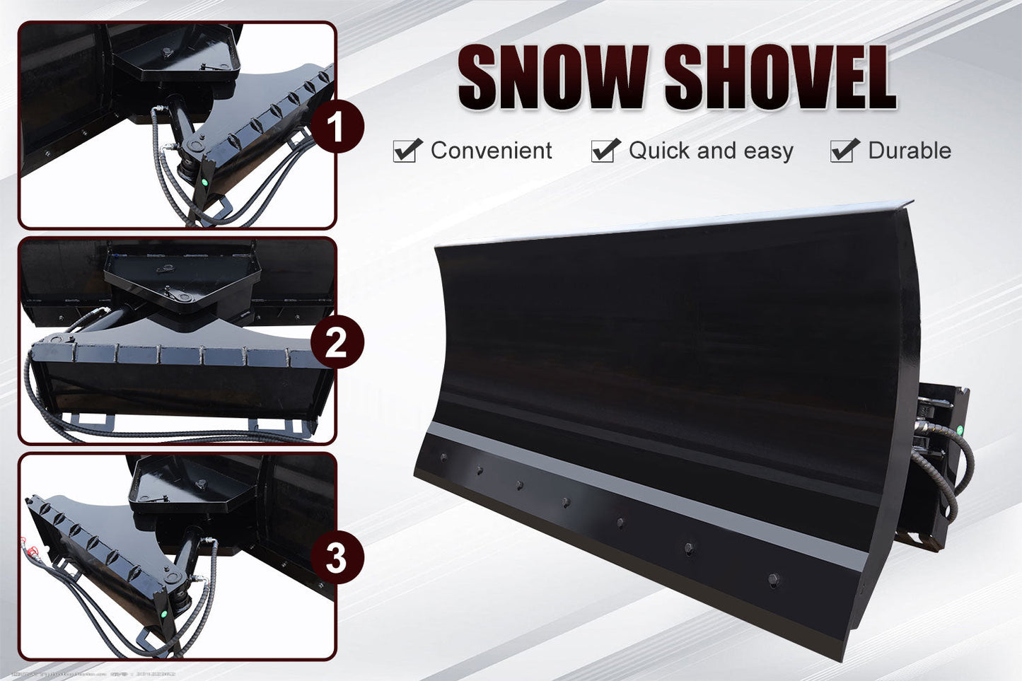 MMS 70" Skid Steer Bulldozer Blade / Snow Plow Pusher 30° Left & Right Snow Plow Pusher Attachment