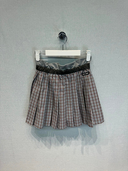 25 Spring and Summer New Plaid Pleated Skirt