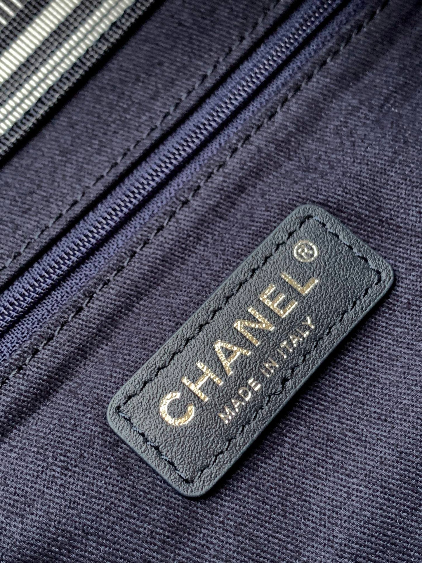 Chanel 2026 Border Tote Bag Blue Brown Denim Canvas Leather