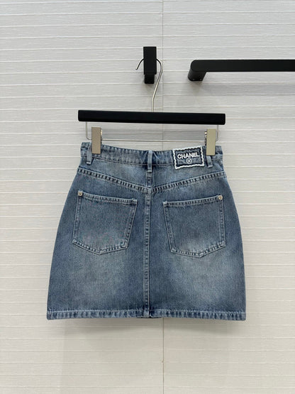 25 New Embroidered Denim Short Skirt