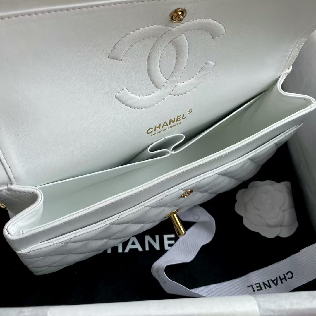 𝟐𝟓𝐂𝐦 White Ball Gold--lambskin