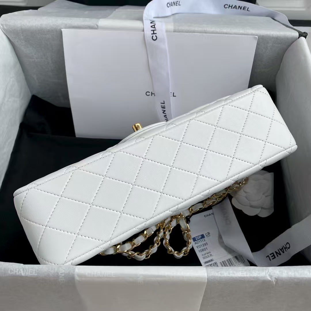𝟐𝟓𝐂𝐦 White Ball Gold--lambskin