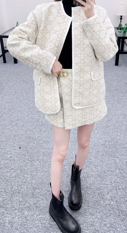 Tengge patterned jacquard skirt pants