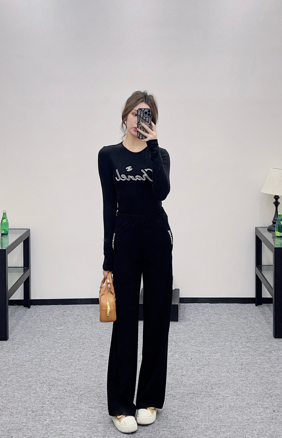 High waisted wide leg pants