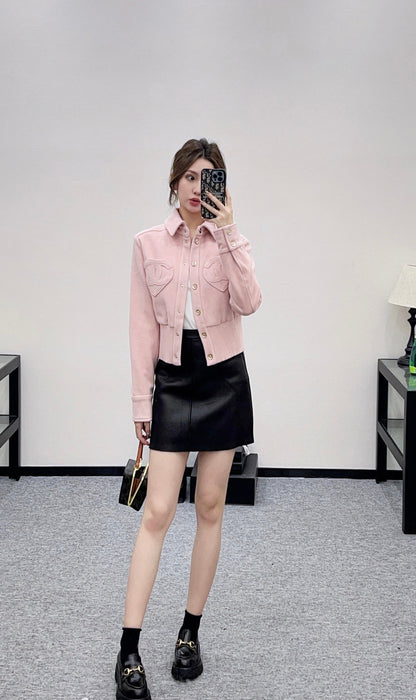 Woolen lapel jacket