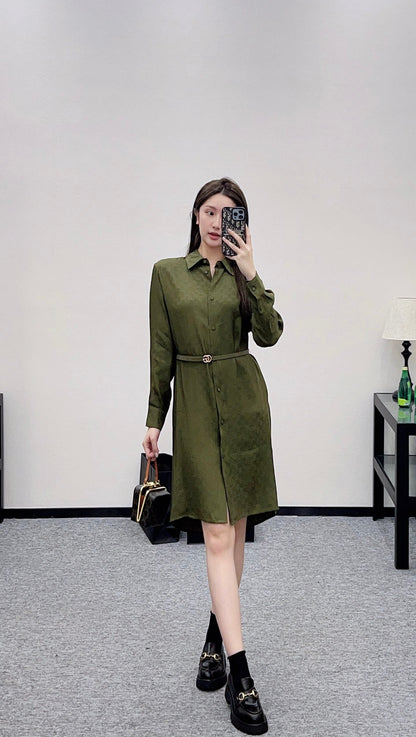 Jacquard belt dress