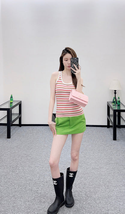 Striped Knit Vest