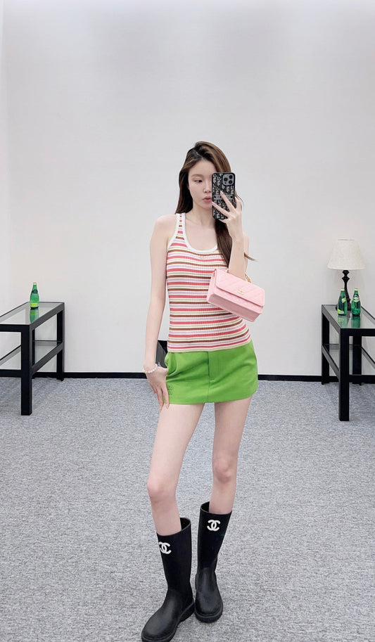 Striped Knit Vest